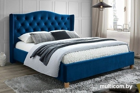 Кровать Signal Aspen Velvet 160x200 (темно-синий)