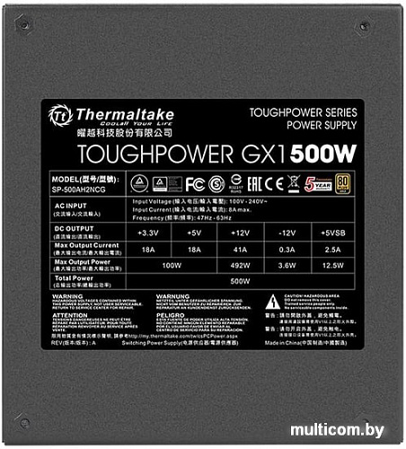 Блок питания Thermaltake Toughpower GX1 500W SP-500AH2NCG