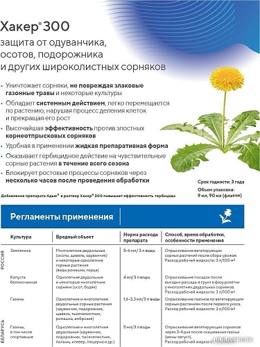 Гербицид Avgust Хакер 300 (9 мл)