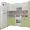 Угловая кухня ВерсоМебель ЭкоЛайт-5 1.2x2.6 правая (белый/нежно-зеленый)