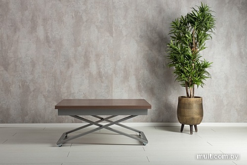 Журнальный столик Levmar Accord D69/S59 (дуб шамони темный/хром)