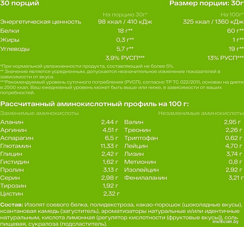 Протеин сывороточный (изолят) Healthys 100% Soy Isolate (900г, банан)