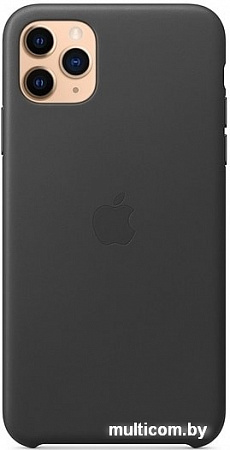 Чехол Apple Leather Case для iPhone 11 Pro Max (черный)