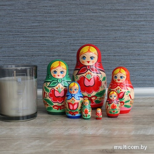 Развивающая игрушка Брестская Матрешка Набор традиционных матрешек с дизайном первых изготовленных на фабрике (набор 7 шт)