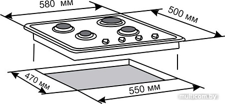 Варочная панель De luxe 5840.00ГМВ-052 Ч/Р