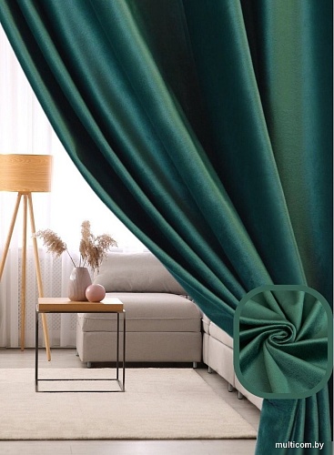 Комплект штор Soft Lines Бархат 9138-10 (300x240, зеленый изумруд)