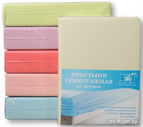 Постельное белье Альвитек Трикотажная на резинке 200x200x20 ПТР-МО-200 (молочный)