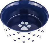 Миска Elan Gallery Лапка на синем и сердечки 230206