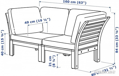 Садовый диван Ikea Эпларо 092.600.60