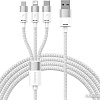 Кабель Baseus One-For-Three Fast Charging Data Cable 3.5A USB Type-A - USB Type-C/microUSB/Lightning (0.5 м, белый)