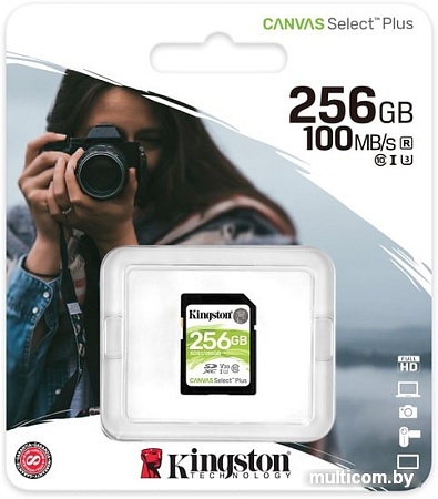 Карта памяти Kingston Canvas Select Plus SDXC 256GB
