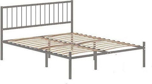 Кровать Домаклево Металика В4 140x200 (серый)