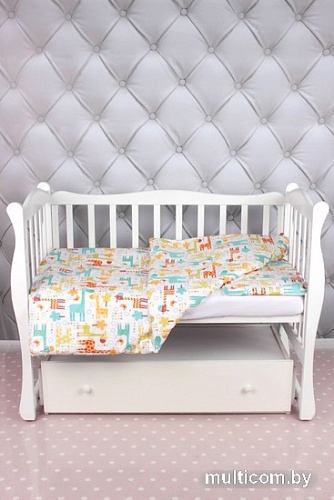 Постельное белье Amarobaby Baby Boom КПБ-3 Жирафики (желтый/голубой)