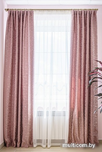 Комплект штор Decoretto Штукатурка чайная роза ШЧР-K8 3.25x2.7 м (розовый, 2 шт)