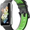 Ремешок Rumi силиконовый для Huawei Band 7 (черный/салатовый)