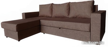 Угловой диван Асмана Фаворит-1 (микровелюр, блисс браун)