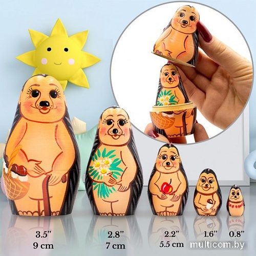 Развивающая игра Брестская Матрешка Ёжик (набор 5 шт)
