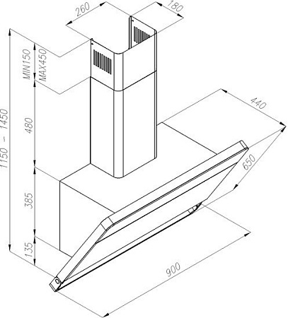 Кухонная вытяжка Ciarko Illumia White 90