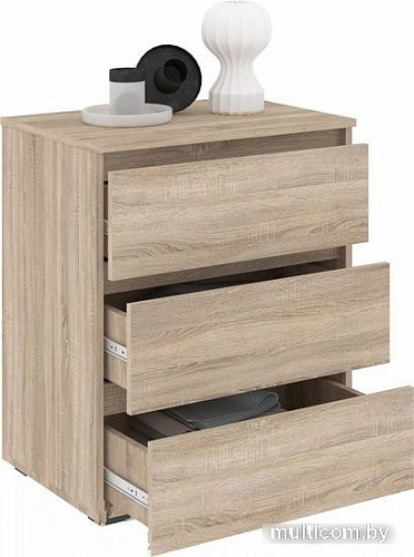 Комод Кортекс-мебель Бари 60 3ш (дуб сонома/дуб сонома/дуб сонома)