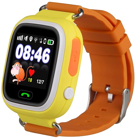 Умные часы Smart Baby Watch Q80 (желтый/оранжевый)
