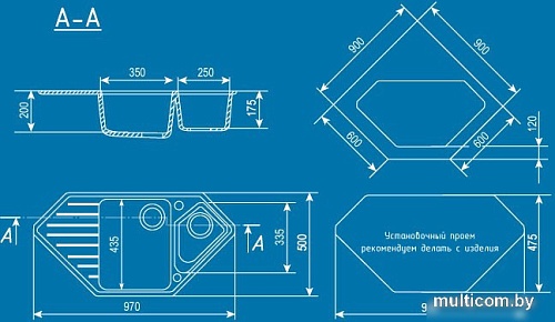 Кухонная мойка Ulgran U-409 (черный)