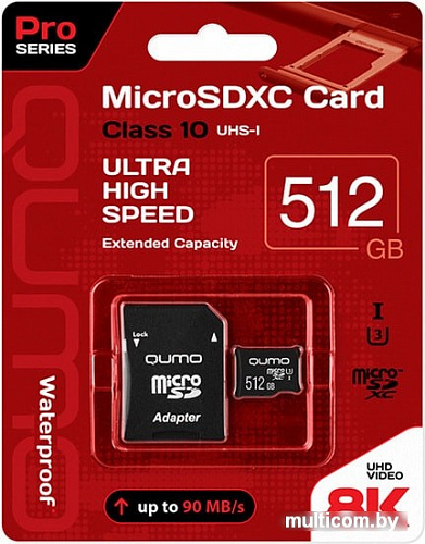 Карта памяти QUMO microSDXC QM512GMICSDXC10U3 512GB