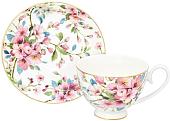 Чашка с блюдцем Elan Gallery Яблоневый цвет на белом 420418