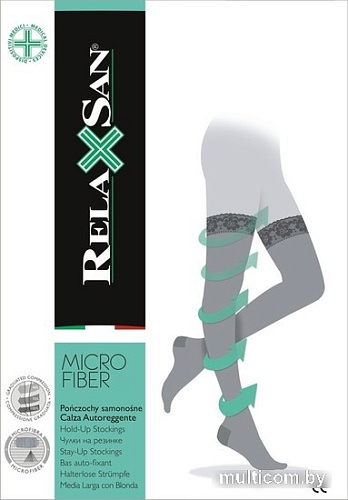 Чулки компрессионные RelaxSan Microfiber 870М, 140 den, I кл.к. (18?22 mmHg, р.3, черный)
