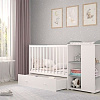 Кроватка-трансформер Polini Kids Ameli 800, Amis, с комодом (белый/серый)