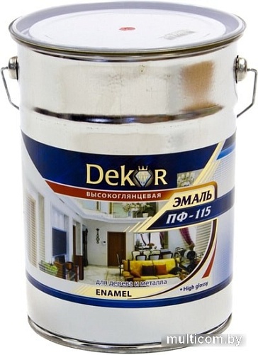 Эмаль Dekor ПФ-115 глянцевая (белый, 6 кг)
