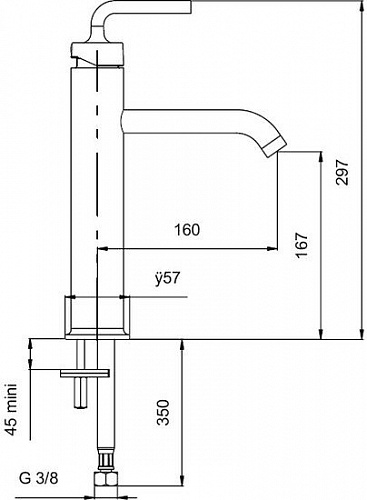 Смеситель Jacob Delafon Purist E14404-4A-CP