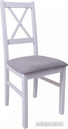 Стул DREWMIX Nilo 10 (светло-серая ткань 1B/белый)