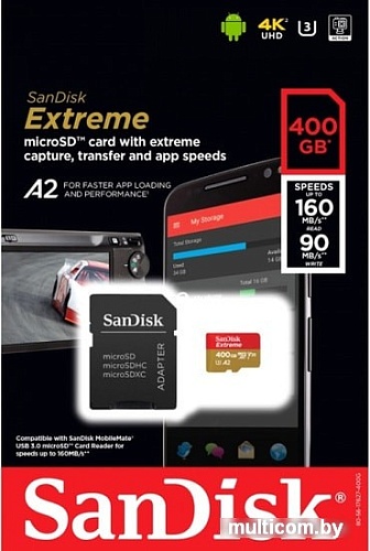 Карта памяти SanDisk Extreme SDSQXA1-400G-GN6MA 400GB (с адаптером)