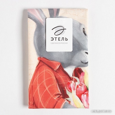 Полотенце Этель 8 Марта 7599090 (бежевый/розовый)