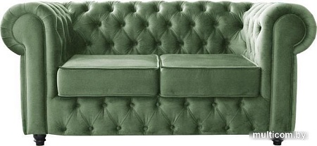 Диван Brioli Честерфилд двухместный (микровелюр, В61 мятный)