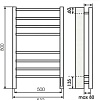 Полотенцесушитель TERMINUS Аврора П8 500x800 9005 электро