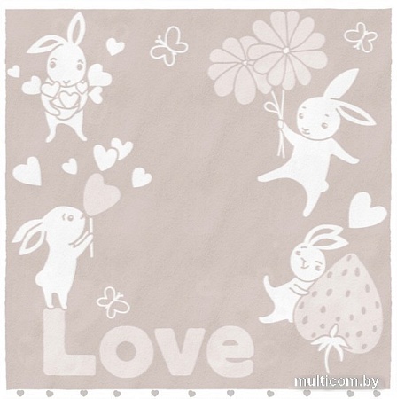 Полотенце Нордтекс Облачко Зайки Love МХ42 100x100 (бежевый тауп/белый)
