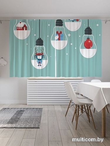 Комплект штор JoyArty Декорированные лампочки Oxford 1.45x1.8 м pox_380834 (2 шт)