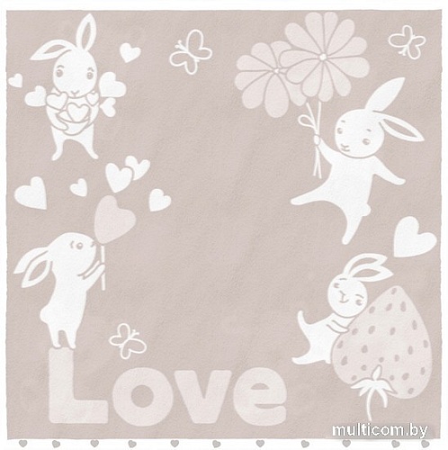 Полотенце Нордтекс Облачко Зайки Love МХ42 100x100 (бежевый тауп/белый)