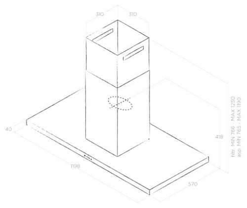 Каминная вытяжка Elica Thin Island IX/A/120