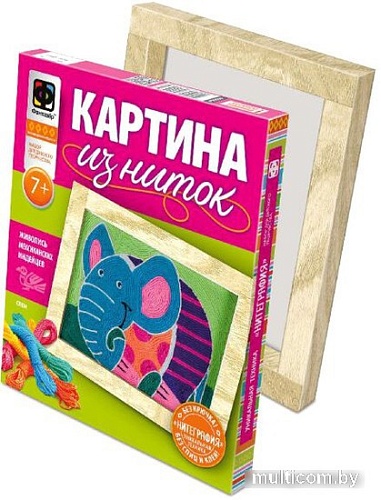 Набор для создания поделок/игрушек Фантазер Картина из ниток Слон 409003