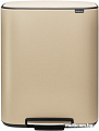 Brabantia Bo Pedal Bin 60 л (минерально-золотой)