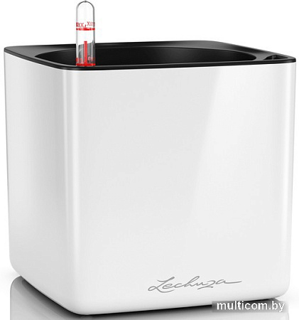 Кашпо Lechuza Cube Glossy 16 13520 (белый)