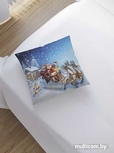 Чехол на подушку JoyArty Санта везет подарки sl_19396