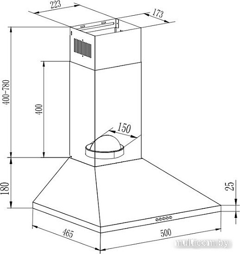 Кухонная вытяжка GrandGermes Rimini 50 (нержавеющая сталь)