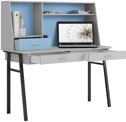 Письменный стол Polini Kids Aviv 1455 (серый/серый/голубой) 0002083.126