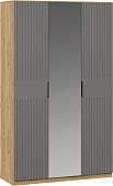 Шкаф распашной Трия Хилтон комбинированный (дуб крафт золотой/графит матовый)
