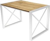 Кухонный стол Buro7 Лофт 120 (классика, дуб натуральный/белый)