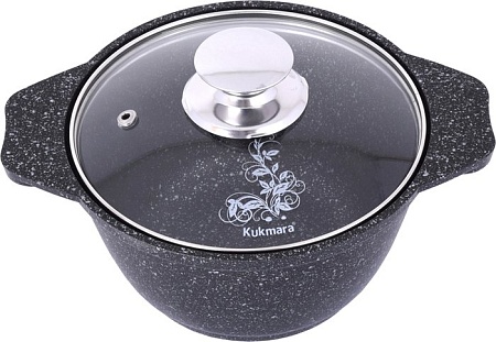 Кастрюля Kukmara кмт12а (темный мрамор)
