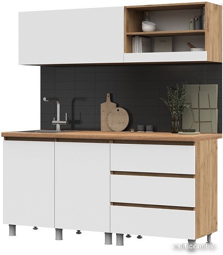 Готовая кухня Стендмебель Хелен 1.7 (белый/дуб крафт золотой)